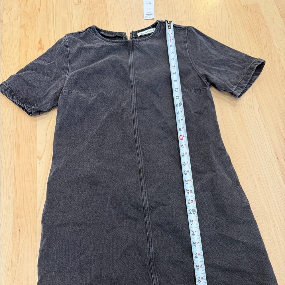 Abercrombie & Fitch Washed Black Mini Shift Dress - Picture 3 of 5